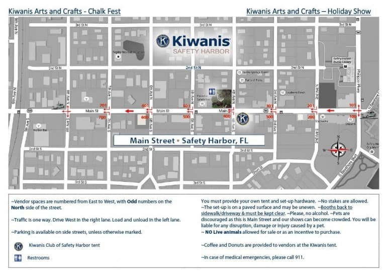 Directions for Arts Fests Kiwanis Club of Safety Harbor Foundation, Inc.